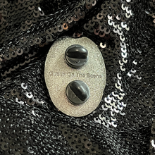 Load image into Gallery viewer, Backside of the leather pride pin from Queen On The Scene.