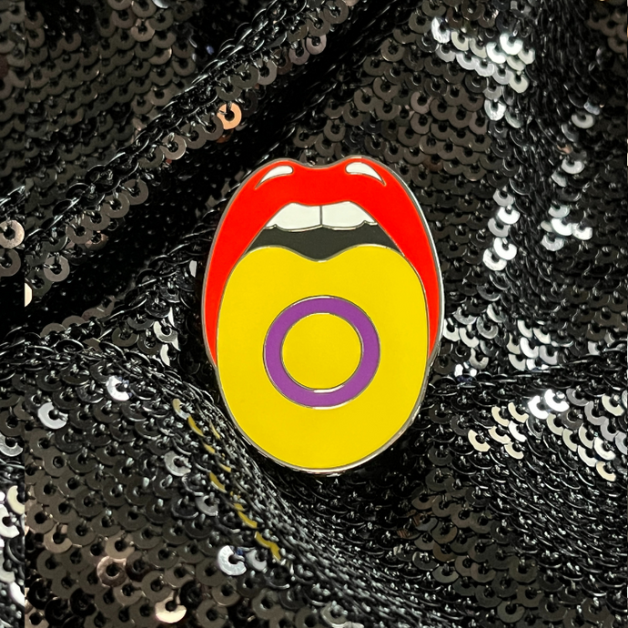 Intersex pride flag enamel pin from Queen On The Scene.