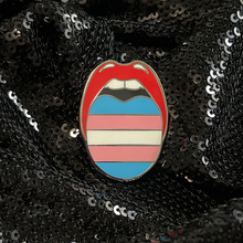 Load image into Gallery viewer, Transgender Pride Flag enamel pin from Queen On The Scene.
